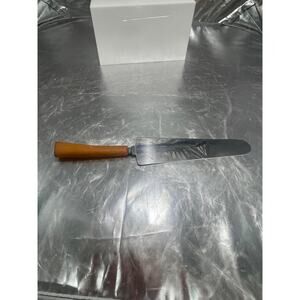 Vintage Yellow Butterscotch Bakelite pastry server spreader utensil Stainless